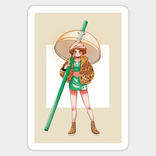 Bubble tea girl Sticker